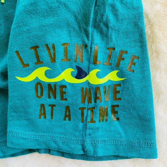 Gap Boy's Teal Cotton Pull-On Tropical Surfer Beach Shorts Size 3 Years - Picture 6 of 9